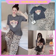 [SET ĐỒ ] Đồ Bộ Mặc Nhà Thoải Mái Áo Phông + Quần Họa Tiết, Set Trang Phục Mặc Nhà